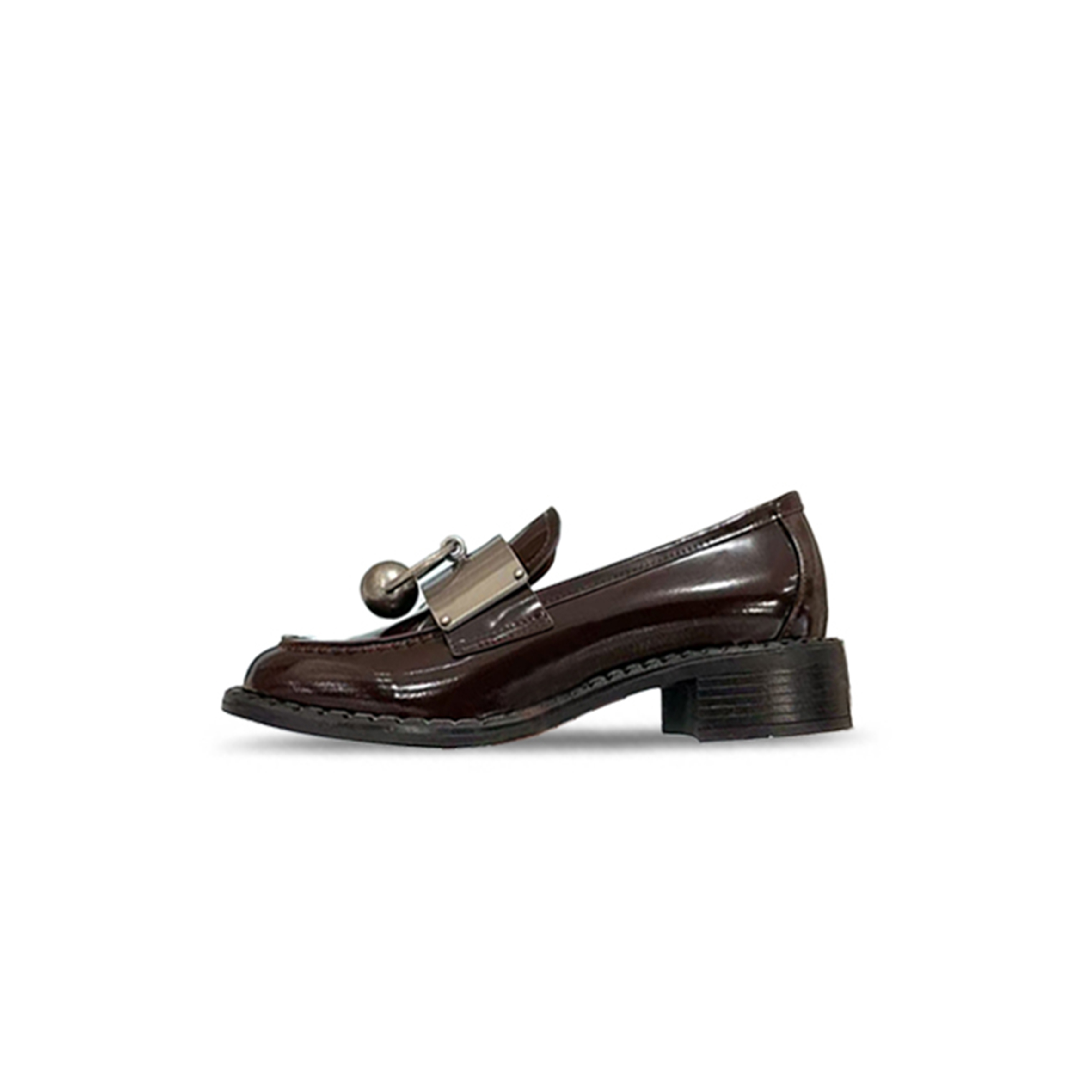 Pra*a brushed leather loafers with metal details 1d981n
